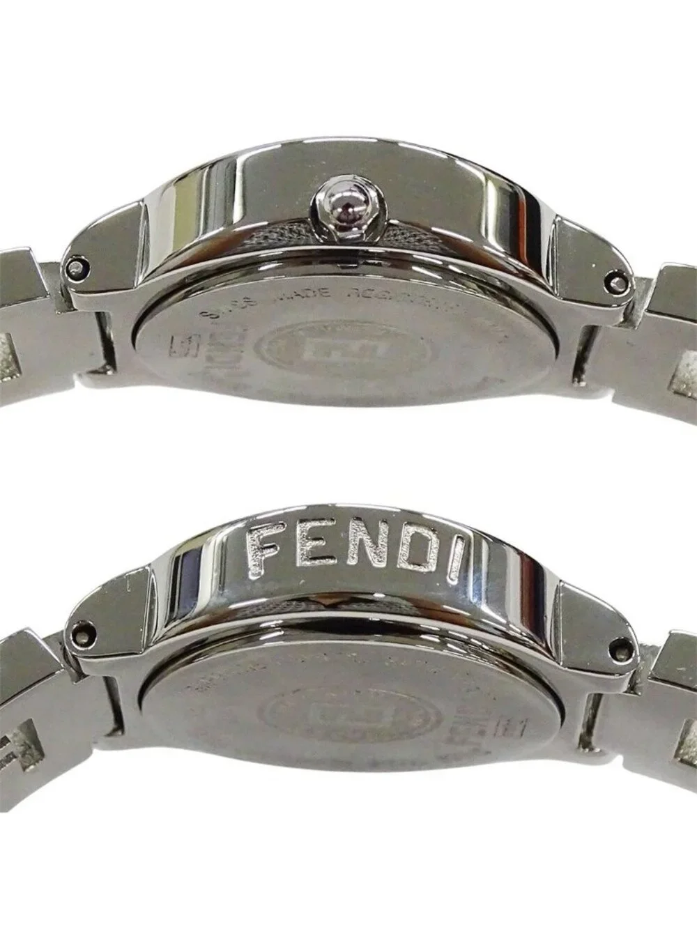 Fendi Watch Orologi Quartz Stainless Steel Silver Black